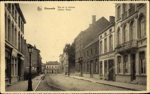 Ak Diksmuide Dixmude Westflandern, Rue de la station