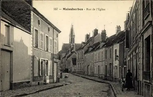 Ak Malesherbes Loiret, Rue de l'Église