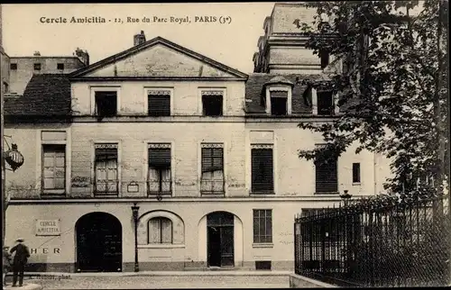 Ak Paris III., Cercle Amicitia, Rue du Parc Royal