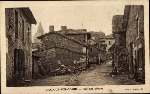 Ak Oradour sur Glane Haute Vienne, Rue des Bordes