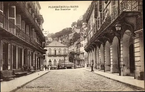 Ak Plombières les Bains Vosges, Rue Stanislas