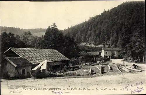 Ak Plombières les Bains Vosges, La Vallée des Roches, le Breuil