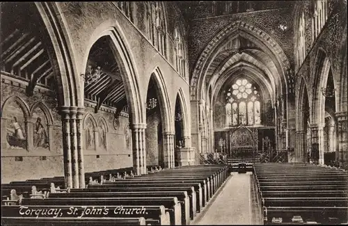 Ak Torquay South West England, St. John's Church, Interior