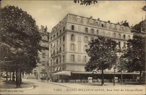 Ak Paris VIII., Élysée Bellevue Hotel, Rond Point des Champs Élysées