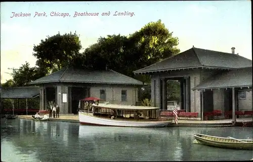 Ak Chicago Illinois USA, Jackson Park, Boathouse and Landing