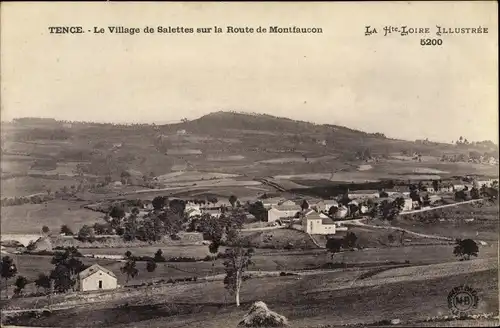 Ak Tence Haute Loire, Le Village de Salettes sur la Route de Montfaucon