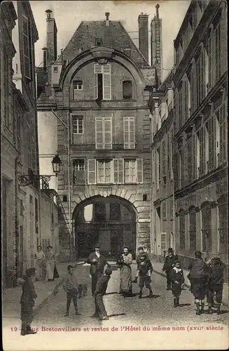 Ak Paris Hôtel de Ville, Rue Bretonvillers et restes de l'Hôtel