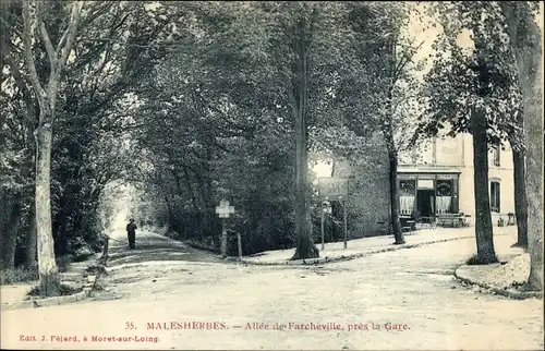 Ak Malesherbes Loiret, Allée de Farcheville, près la Gare