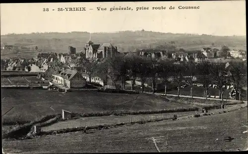 Ak Saint Yrieix Haute Vienne, Vue générale, prise route de Coussac