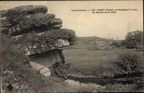 Ak Saint Yrieix Haute Vienne, le Ruisseau la Loue au Moulin de la Folie