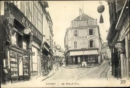 Ak Joigny sur Meuse Yonne, La Grande Rue, Le Courrier de Joigny, Boursin