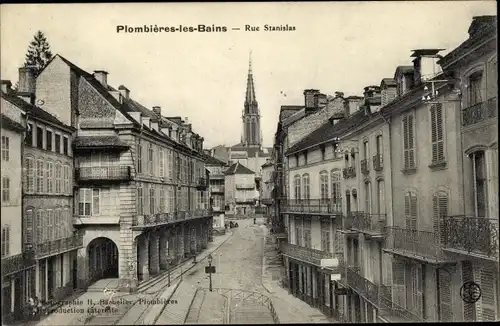 Ak Plombières les Bains Vosges, La Rue Stanislas