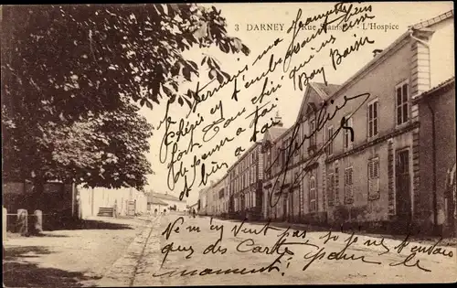 Ak Darney Vosges, Rue Stanislas, l'Hospice