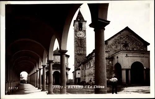 Ak Baveno Lago Maggiore Piemonte, La Chiesa, Arkaden