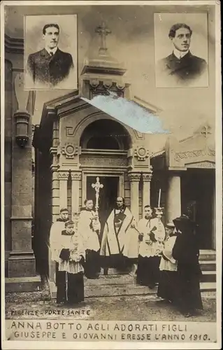 Ak Firenze Florenz Toscana, Anna Botto Agli Adorati Figli, Giuseppe e Giovanni Eresse l'anno 1910
