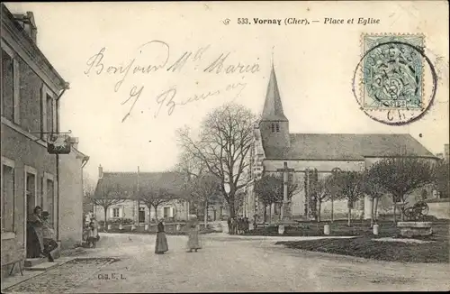 Ak Vornay Cher, Place, Eglise