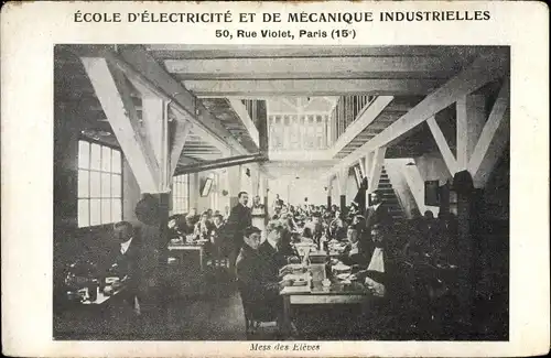 Ak Paris XV., Ecole d'Electricite et de Mecanique Industrielles, Rue Violet, Mess des Eleves