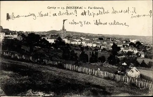 Ak Donzenac Corrèze, Vue générale