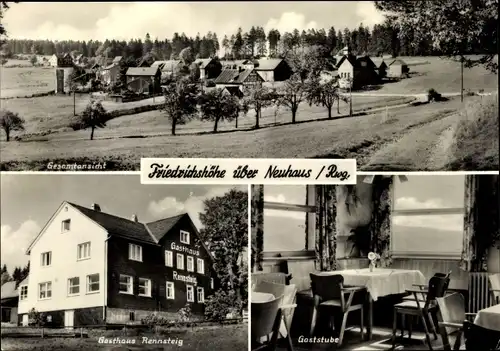Ak Friedrichshöhe Eisfeld in Thüringen, Gasthaus Rennstein, Gaststube, Ort