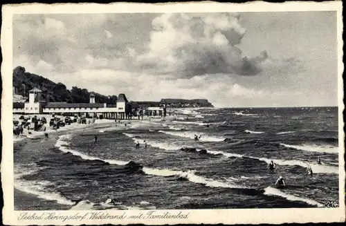 Ak Ostseebad Heringsdorf auf Usedom, Weststrand, Familienbad