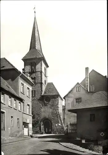 Ak Weida im Kreis Greiz Thüringen, Wiedenkirche, Straßenpartie