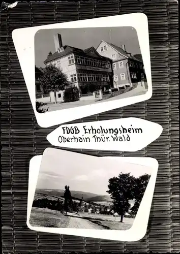 Ak Oberhain Königsee Rottenbach in Thüringen, FDGB Erholungsheim, Blick auf den Ort