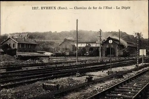 Ak Évreux Eure, Chemins de fer de l'Etat, Le Depot
