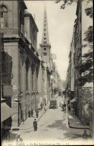 Ak Paris Hôtel de Ville, La Rue Saint Louis en l'Ile