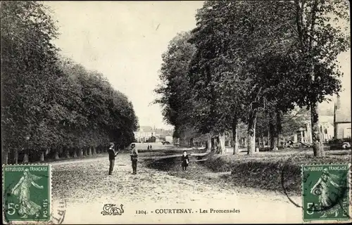 Ak Courtenay Loiret, Les Promenades