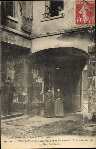 Ak Paris III., Ancien Hotel du Vicomte d'Argenlieu et de Lefeuve de la Malmaison, Rue St. Claude