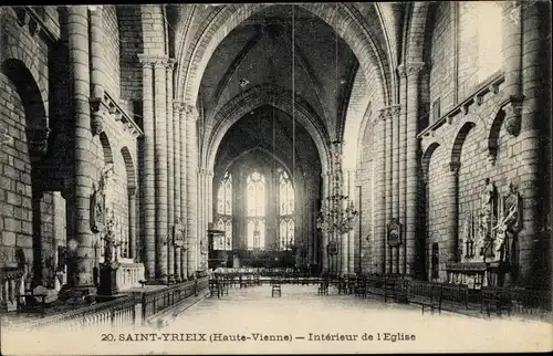 Ak Saint Yrieix Haute Vienne, Interieur de l'Eglise