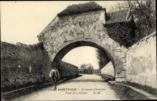 Ak Pontoise Val d'Oise, St. Queen l'Aumône, Pont de l'Arcade