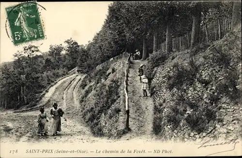 Ak Saint Prix Val d'Oise, Le chemin de la Forêt