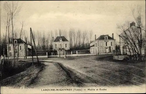 Ak Laroche Migennes Yonne, Mairie et Ecoles