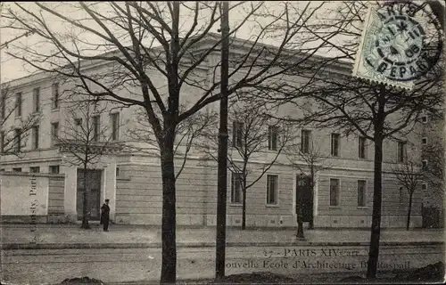 Ak Paris XIV., Nouvelle Ecole d'Architecture, Boulevard Raspail