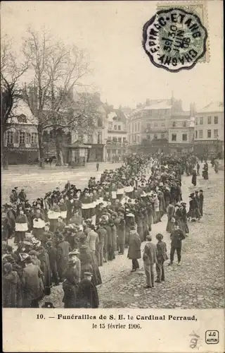 Ak Funérailles de S.E. le Cardinal Perraud, 15 février 1906