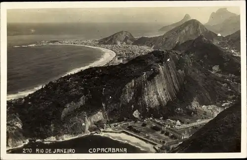 Foto Ak Rio de Janeiro Brasilien, Copacabana, Fliegeraufnahme