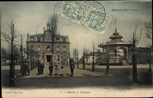 Ak Alfortville Val de Marne, Mairie et Kiosque