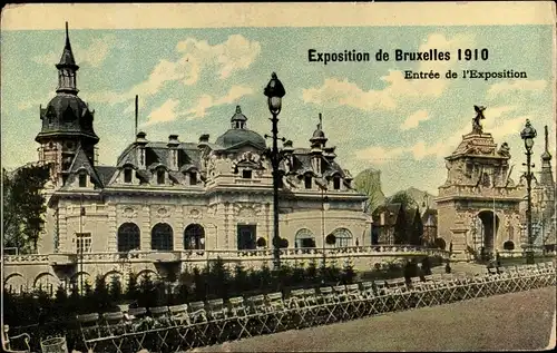 Ak Bruxelles Brüssel, Exposition Universelle 1910, Entrée