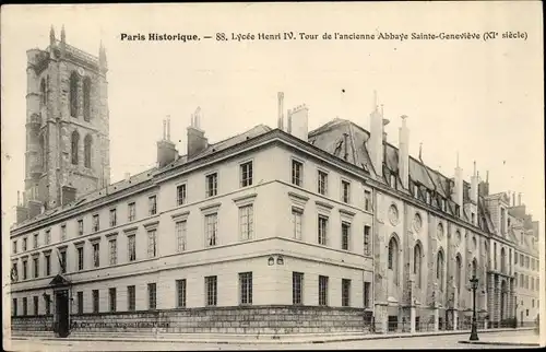 Ak Paris IV., Lycée Henri IV, Tour de l'ancienne Abbaye Sainte Geneviève