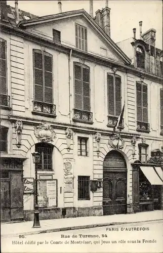 Ak Paris III., Rue de Turenne, Hotel édifié par le Comte de Montrésor