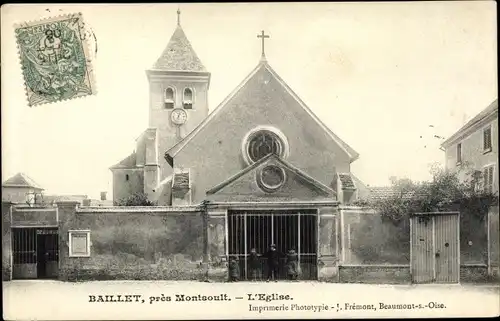 Ak Baillet Val d'Oise, Vue de l'Eglise