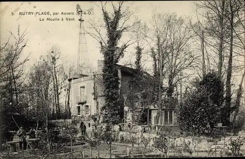 Ak Butry Plage Val d'Oise, Le Moulin à Vent