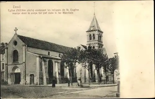 Ak Deuil Val d'Oise, Vue de l'Eglise