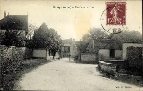 Ak Passy Yonne, Un Coin de la Rue