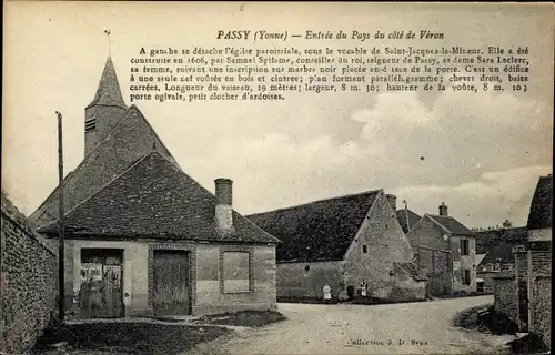 Ak Passy Yonne, Entrée du Pays du Côté  de Véron