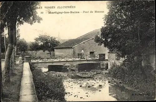 Ak Martigny les Bains Lothringen Vosges, Pont du Mouzon