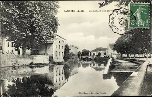 Ak Rambervilliers Vosges, Promenade et la Mortagne