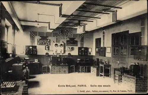 Ak Paris XV., Ecole Breguet, Salle des Essais