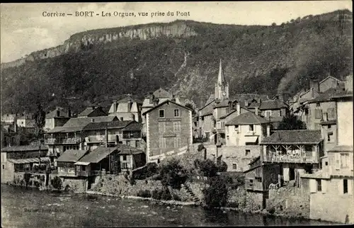 Ak Bort Corrèze, Les Orgues, vue prise du Pont